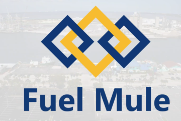 Fuel Mule Drone Aerial Video of Refueling Barge at Cape Canaveral Port Canaveral Brevard